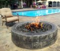 42 Inch Round Gas Fire Pit with Electronic Ignition 400,000 BTU
