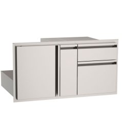 36-Inch Wide American Outdoor Grill Door with Platter Storage & Double Drawer (image for) 36-Inch Wide American Outdoor Grill Door with Platter Storage & Double Drawer