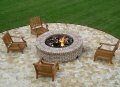 18 Inch Round Gas Fire Pit with Electronic Ignition 65,000 BTU