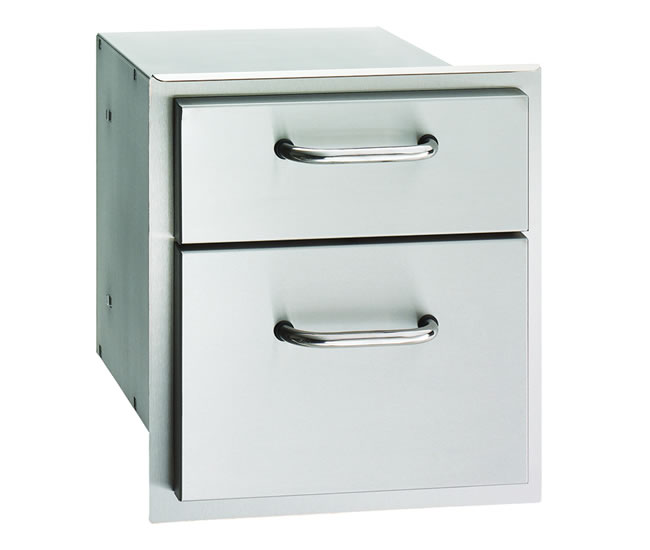 Wide American Outdoor Grill Double Drawers | Fine's Gas